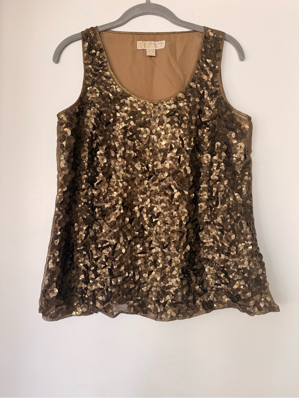 Michael Kors Bronze Sequin Tank Top